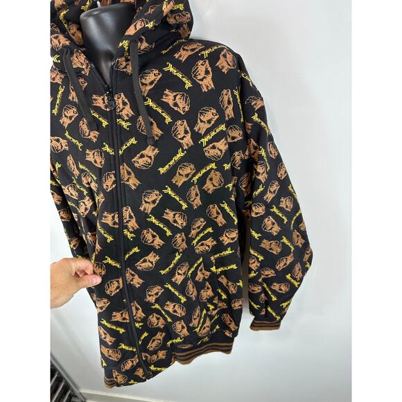 Barefox Hoodie Full Zip Size 2XL All Over Print Streetwear Y2K - Picture 8 of 11